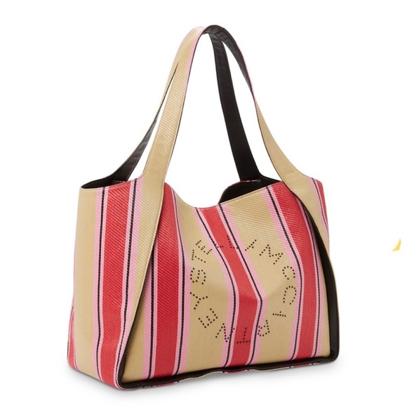 Stella McCartney Handbags - Stella McCartney Logo Striped Tote
